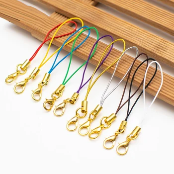 

20pcs/lot Lobster Thread Cord Key Ring DIY Keychain Bags Toys Hanger Clips Key Holder Keychain Keyfob Accessories