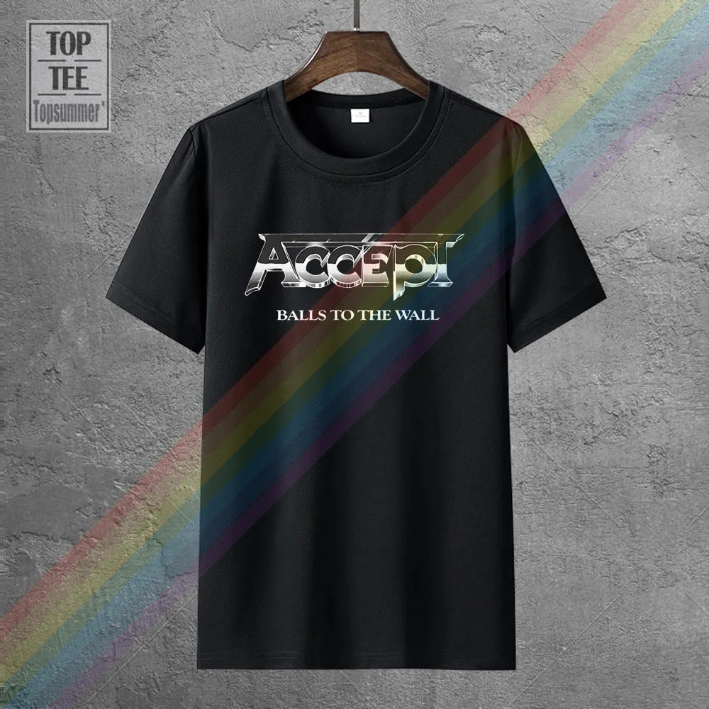 

Accept Balls To The Wall T Shirts Retro Gothic Tshirts Emo Punk Fashionable Sweatshirt Crewneck Tee-Shirt Hippie Goth T Shirt