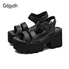 Gdgydh Black Platform Women Sandals Summer 2022 Female Shoes Woman Block Heel Fashion Buckle Causal Sandals Cheap High Quality ► Photo 1/6