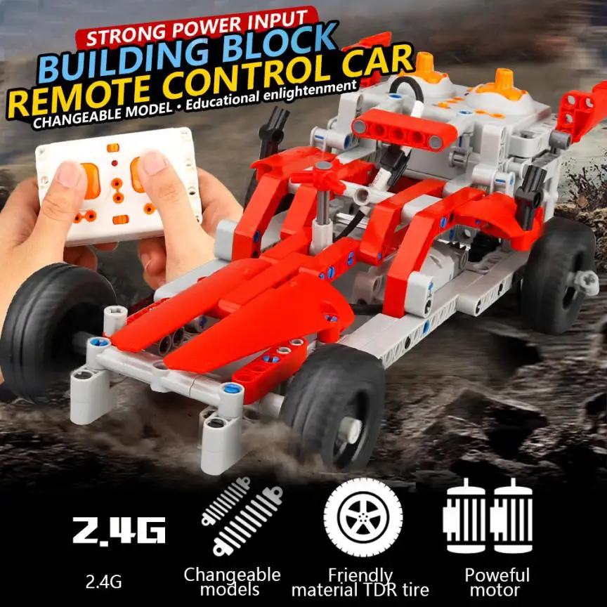 Технический гоночный автомобиль DIY комплект R/C 10 в 1 гоночные автомобили Строительные кирпичи Радиоуправление гоночная игрушка для дистанционного управления s игрушки W726