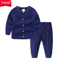 IYEAL; комплекты одежды для мальчиков и девочек; сезон осень-зима; одежда для малышей; теплые хлопковые вязаные свитера+ штаны; рождественские наряды