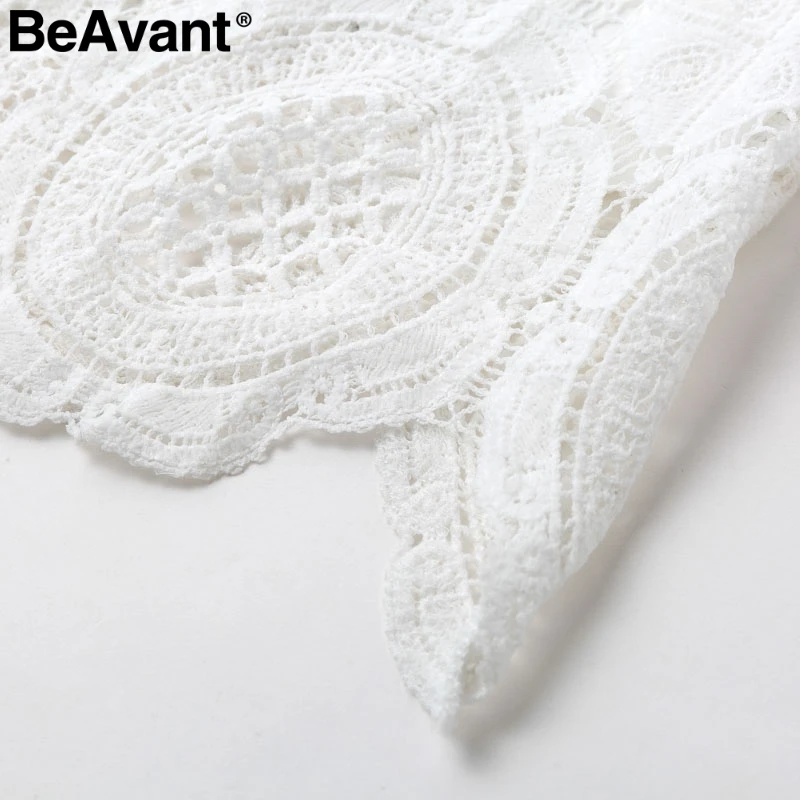 BeAvant сексуальное открытое белое платье с высоким воротом женское шикарное прямое женское осеннее короткое платье Элегантное кружевное вечернее платье с длинным рукавом
