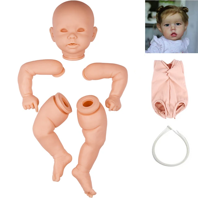 20inch bebe reborn boneca realista recém-nascido corpo corpo sem pintura  peças de boneca inacabado DIY kit de boneca em branco brinquedos para