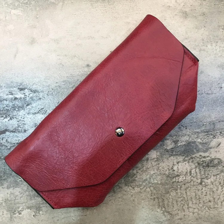 Beste Eerste Laag Koeienhuid Effen Kleur Lederen Grote Capaciteit Portemonnee Portemonnee Vrouwen Tas