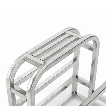 

Stainless Steel Knife Block Pot Lid Holder Cutting Board Rack Kitchen Organizer 203F