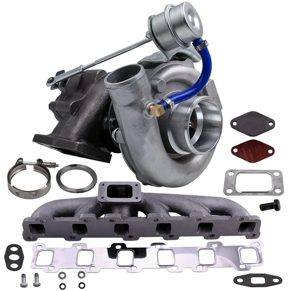 Турбокомпрессор T04E T3 T4 .63 A/R 44 Trim 400 + HP Stage III коллектор для Nissan Patrol SAI GQ GU 4.2L TD42 TB42| |