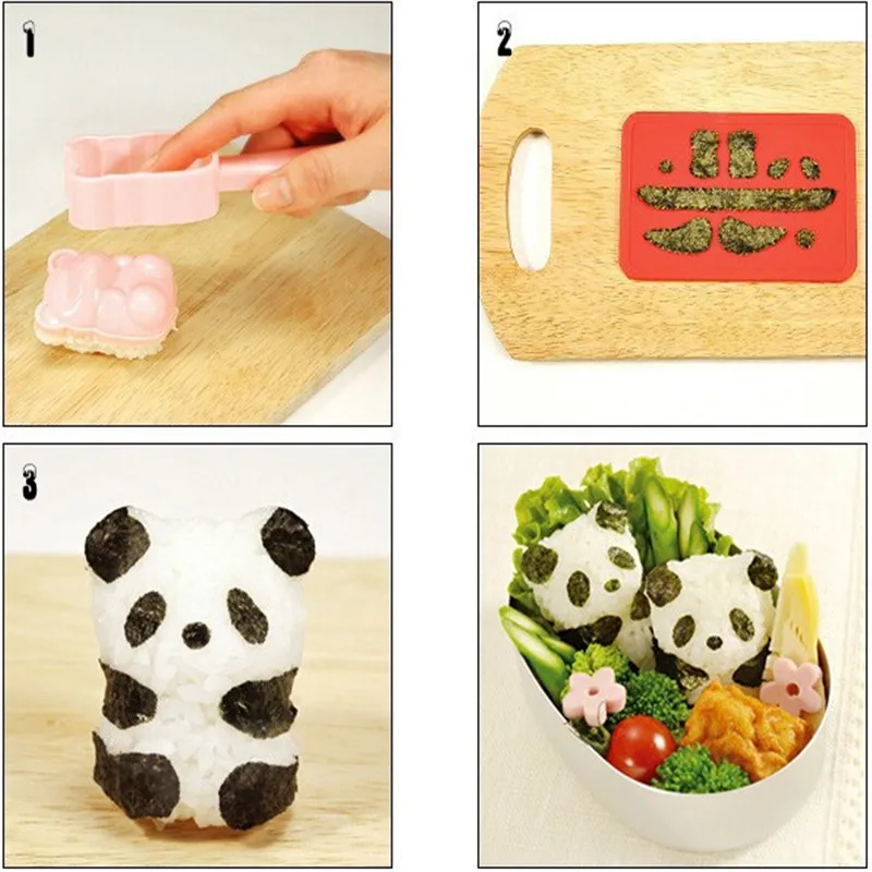 DIY суши мейкер Bazooka Bento аксессуары 3D панда форма Суши набор формочки для рисовых
