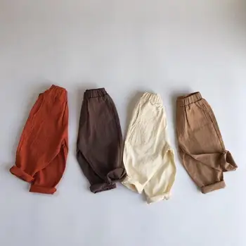 

2020 New Girls Boys Pants Spring Cotton linen Fashion Kids Pants 2-7T PO911