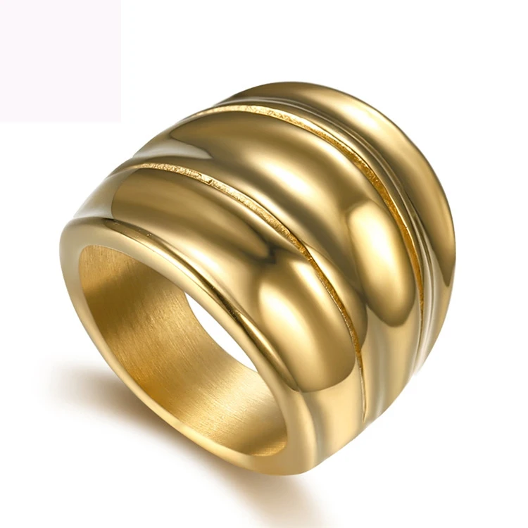 

Luxury new jewelry 316L titanium steel rings gold color finger ring for women free shipping