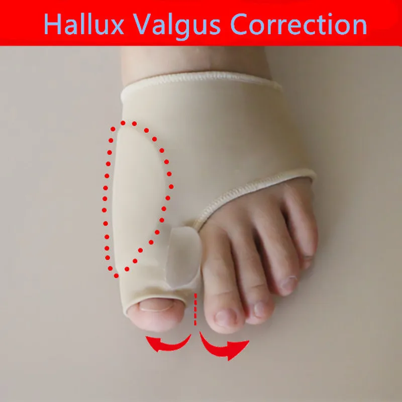 1Pair Big Bone Orthopedic Bunion Correction Pedicure Socks Silicone Hallux Valgus Corrector Braces Toes Separator Feet Care Tool