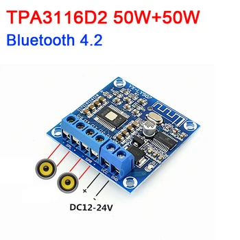 

dykb Bluetooth 4.2 Power Amplifier Board TPA3116 50W+50W Audio stereo Amplifier Module for DC 12v -24V car amp