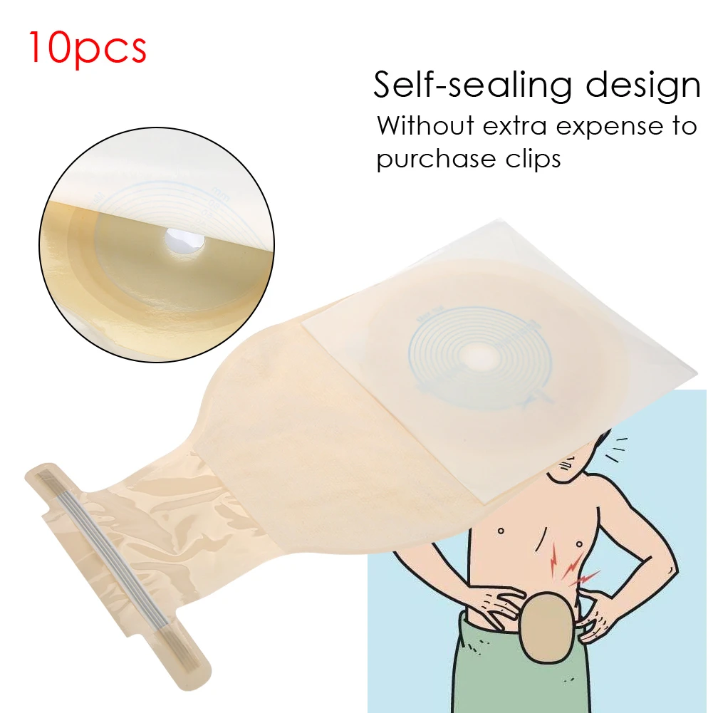 10pcs Pack One Piece System Ostomy Bag Medicals Drainable Pouch Colostomy Bag Ostomy Supplies Braces Supports Aliexpress