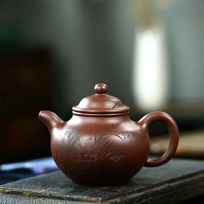 

Zhang Jian, made by hand, Li Luchun, portrayed Yixing purple clay pot expert, all hand-made tycoon, playing ball 350CC