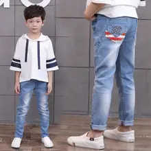Новые модные брюки на четыре сезона, джинсы для мальчиков, детские штаны, детские джинсы для мальчиков, возраст от 3 до 12 лет