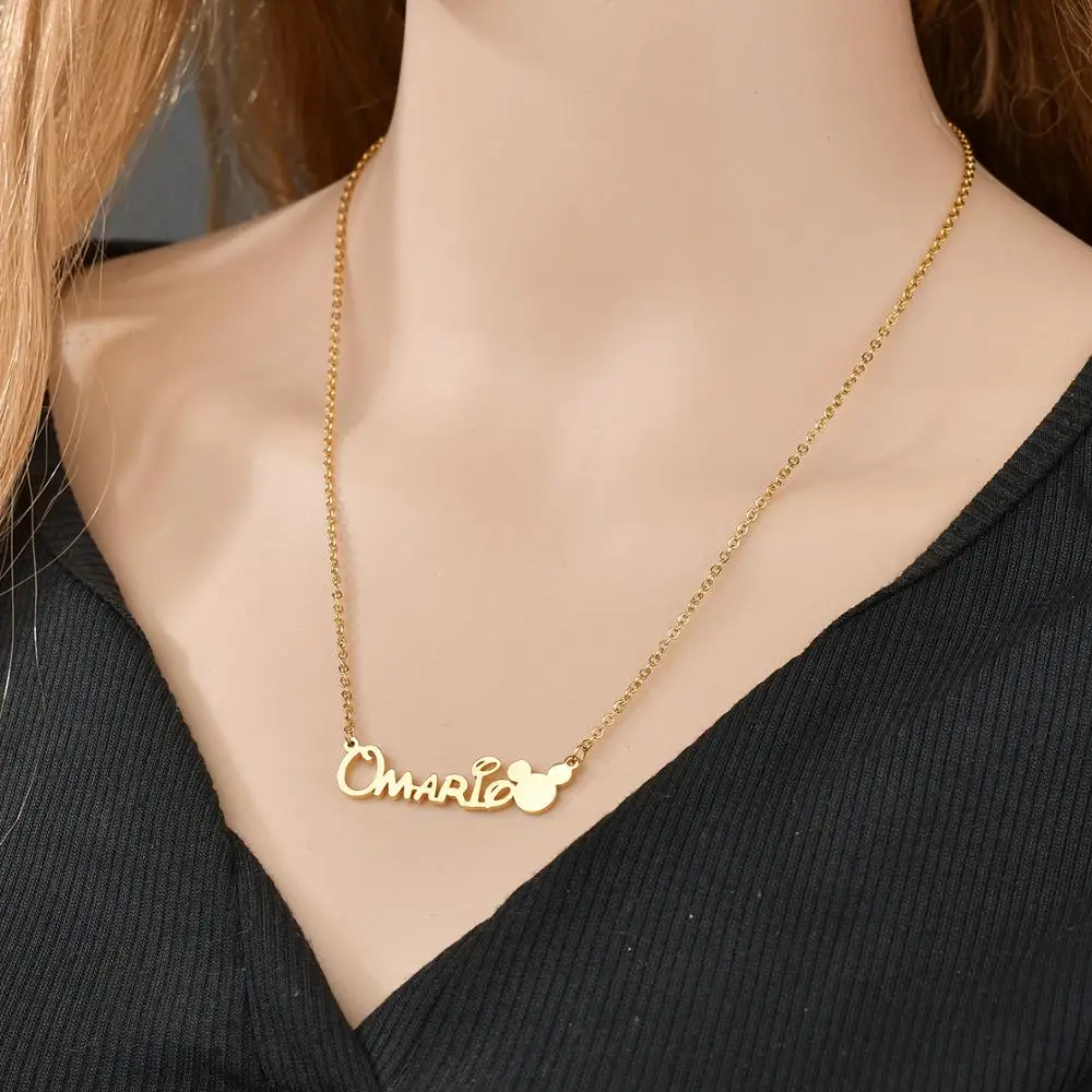Atoztide Custom Cartoon Name Necklace 