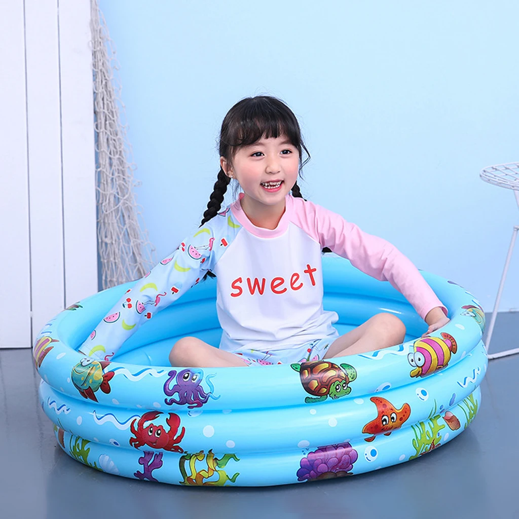 Portable Household 3-Ring Inflatable Children's Swimming Pool Tub Backyard Baby Adult Home Paddling Pool Home Bathtub