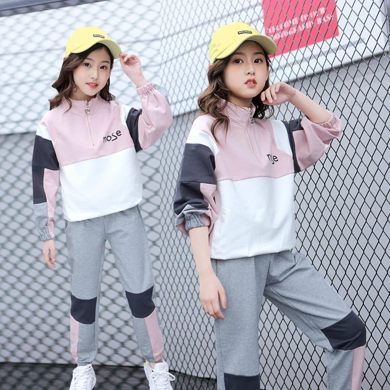 Conjunto de deportiva para adolescentes y niñas, Jersey y pantalones a la moda, traje de 2 piezas, para primavera y otoño, 4 13 2021|set de ropa| - AliExpress