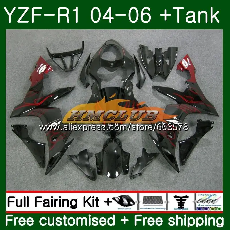 Средства ухода за кожей для YAMAHA YZF R 1 YZF 1000 YZF-R1 2004 2005 2006 55CL. 10 Красный Пламя YZF1000 YZF R1 YZF-1000 YZFR1 04 05 06 ABS обтекатель - Цвет: No. 1
