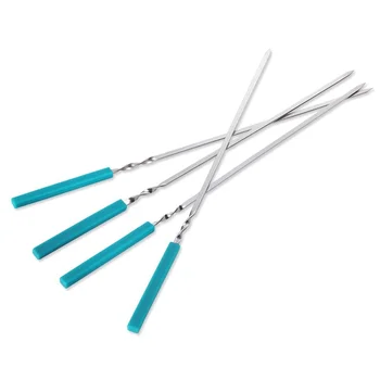 

20PCS 40cm Stainless Steel Silicone Baking Needle Barbecue Accessories Home Outdoor Barbecue Silicone Flat Baking Needle Single
