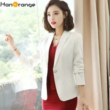 Профессиональный деловой костюм OL, Осень-зима, блейзер на одной пуговице+ приталенное платье без рукавов с оборками, комплект из 2 предметов