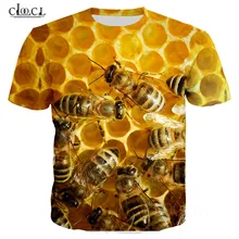 Пчелы мужские футболки женские маленькие пчелиный мед шаблон 3D печатных короткий рукав Футболка Harajuku уличная летняя футболка