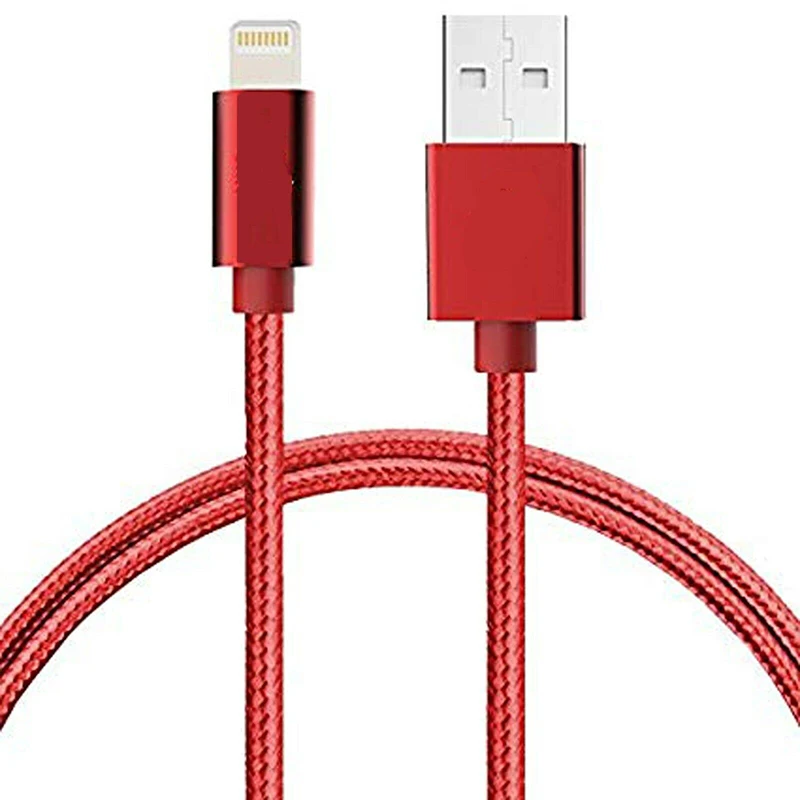 Для Apple usb кабель для зарядки и передачи данных для iPhone X 7 6 8 6S 5s Plus XS MAX XR для iPad Mini IOS 12 8 Pin Кабели для быстрой зарядки 1M 2M 3M - Цвет: Red
