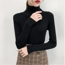 

Autumn Winter Knitted Jumper Tops turtleneck Pullovers Casual Sweaters Women Shirt Long Sleeve Tight Sweater Girls