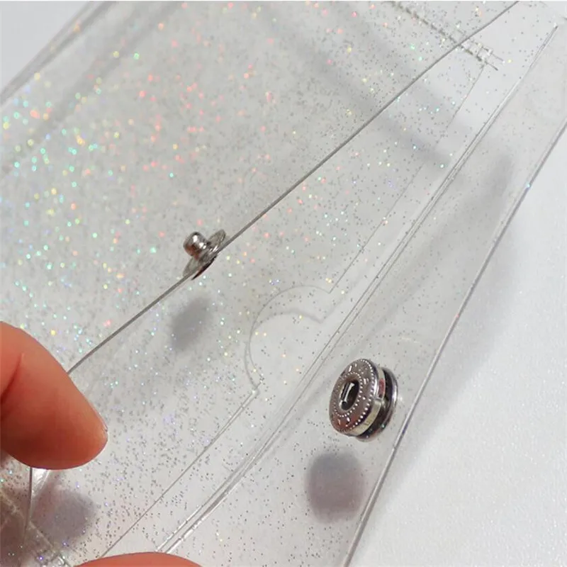 Wallet Card Holder,Card Holder,Credit Card Holder 2 Bits Transparent Waterproof PVC Women Girls Card Case Business Card Holder Men Credit Bag ID Mini Wallet