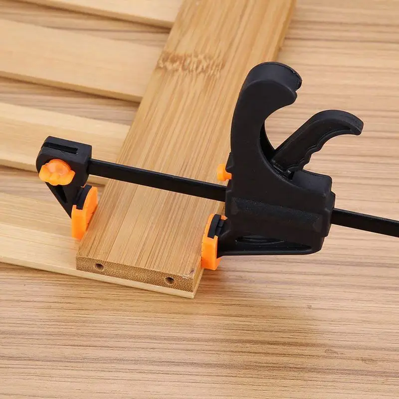 ABSF Plastic F Clamps Set 4-Piece, 100mm 4 inch Bar F Clamps Clip Grip Quick Ratchet Release Woodworking DIY Hand Tool Kit