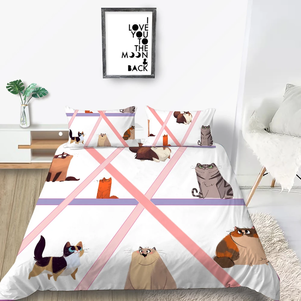 King Size 3D Bedding Set Rabbit Cute Sweet Pink Dots Duvet Cover For Girl Queen Twin 4