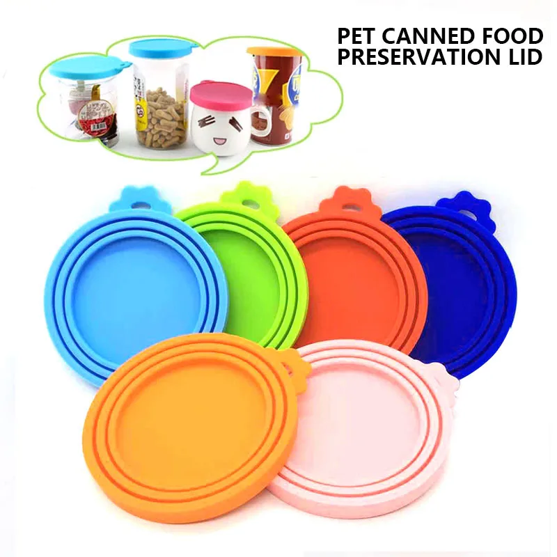 Tapa enlatada de silicona sellada para comida, tapa de almacenamiento reutilizable para cachorros, perros y gatos, suministros diarios para la salud de las mascotas