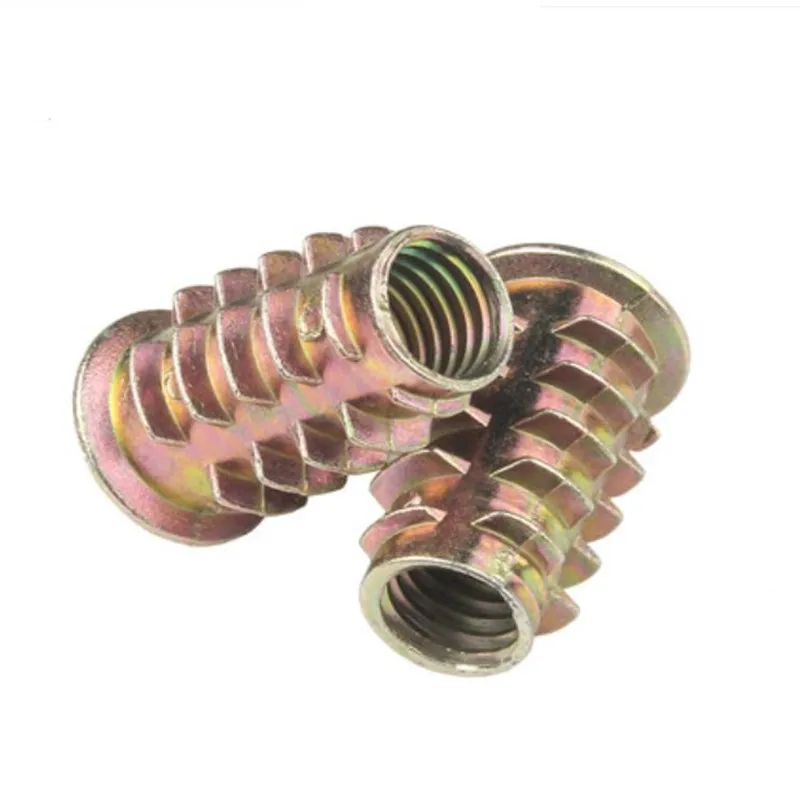 M6 M8 M10 In/Out Threaded Insert Nuts for Wood Furniture Connection Zinc-plated 