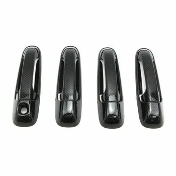 

4 Sets Of Door Handle Cover Carbon Fiber Style For Dodge Ram 1500 Black Durable