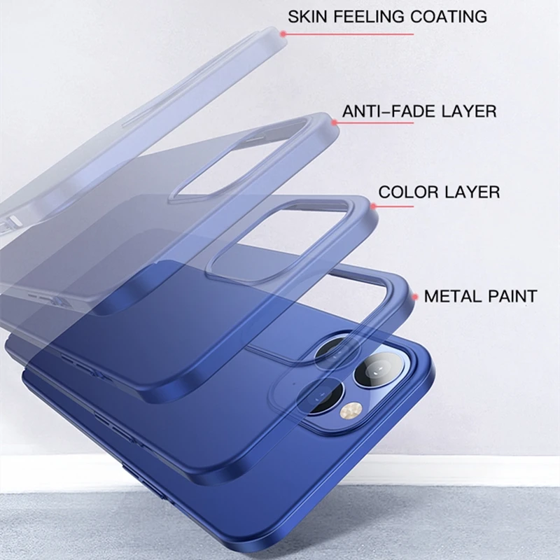 Sleek Matte Shockproof Ultra-Thin Phone Case - Solid Color