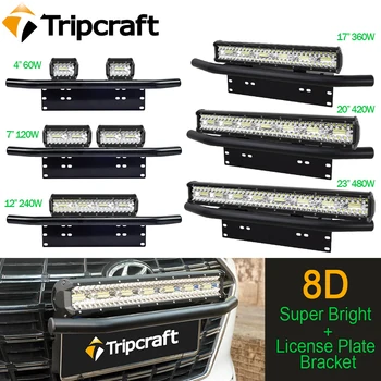 

Tripcraft 23" Front Bumper Bull Bar Number Plate Holder LED Light Bar For 4X4 OffRoad SUV 4WD Auto Car Fog Lights Mount Bracket