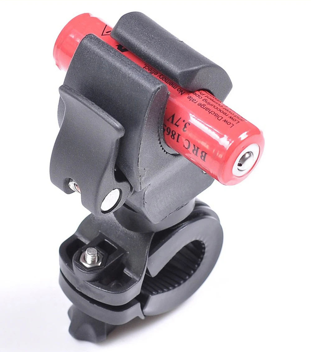 Bicycle Universal 90-degree Rotating Handlebar Mount LED Flashlight Holder Front Light Clip Clamp Lantern  Bicycle Accessories