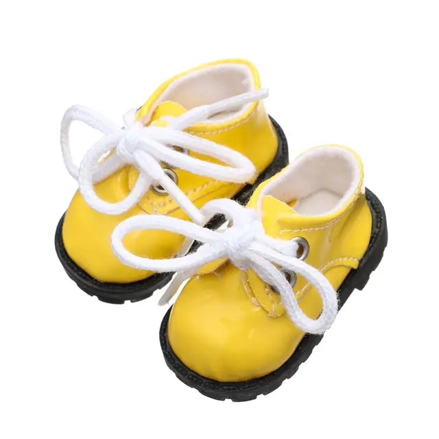 5.5cm Doll Toy Bright Leather Shoes for 1/6 Doll Toys Accessories Handmade Cute Doll Bandage Shoes Girls Gifts Doll Accessories 3