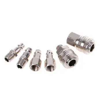 

6pcs Gas Air Pipe Quick Connectors Kit High Pressure Air Line Hose Compressor Fitting 649E