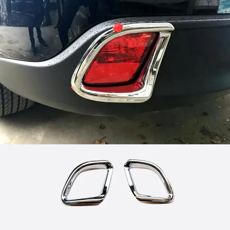 

For Toyota Highlander Kluger 2014 2015 2016 2017 accessories Car rear fog lampshade frame Cover Trim car styling ABS Chrome 2pcs