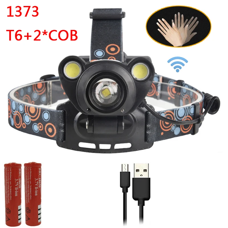 Option B Litwod z4012.5 6000лм светодиодный налобный фонарь XM-L T6 и 2* COB Интеллектуальный индукционный мощный головной светильник-вспышка, светильник, светильник для ночной рыбалки, светильник s - Испускаемый цвет: Option B