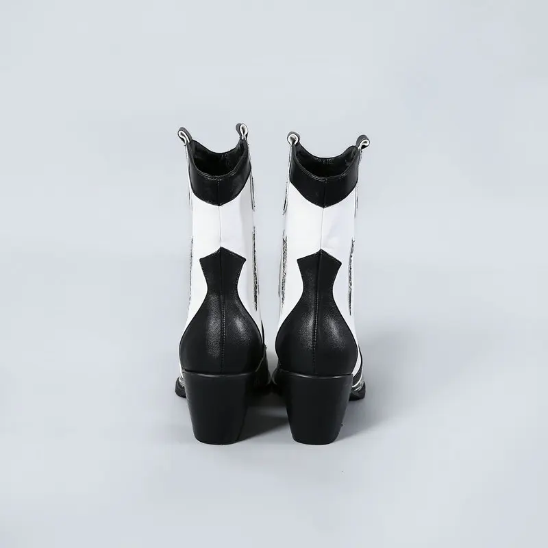 Женские ковбойские ботинки с острым носком в западном стиле; ботильоны «Челси»; женские ковбойские ботинки «казаки»; женская обувь на танкетке; Botas Mujer