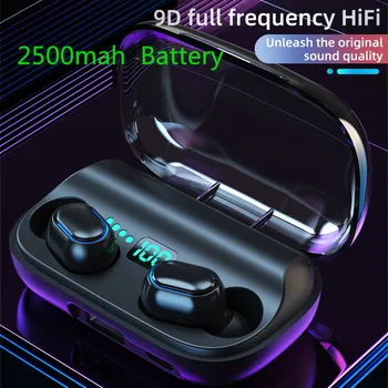 

2500mah TWS Earphones Stereo 5.0 Bluetooth In-ear Earbuds Handsfree Binaural call Headset For iPhone Huawei