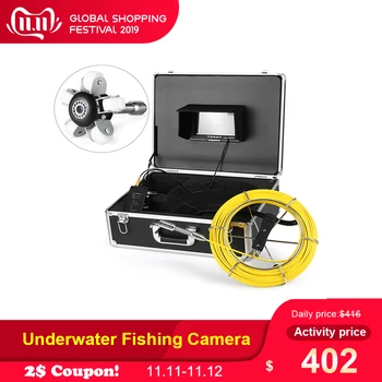 

Lixada 50M Underwater Fishing Camera Drain Pipe Sewer Inspection Fish Finder 12 LEDs Night Vision with Guide Wheel Fishfinder