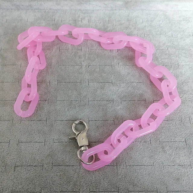 FishSheep Fashion Neon Color Acrylic Chain Necklace For Men Women Harajuku Punk Resin Big Choker Necklace 2020 Fashion Jewelry pink as photo