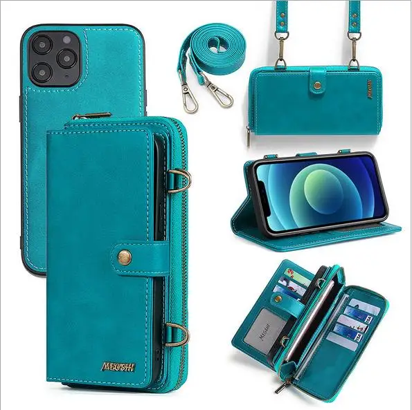 MEGSHI-020 Detachable wallet backpack Strong adsorption Leather phone case for Huawei P20 P30 P40 Mate20 Mate30 Mate40 Pro Lite
