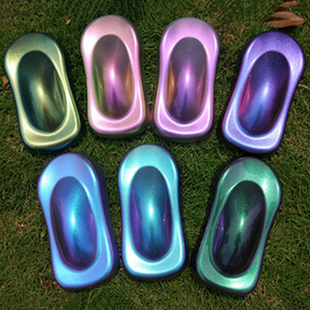 6Colors DIY 10g Chameleon Color Changing Pearl Pigment Powder For Car Paint Coating For Graffiti Pearl Iron Metal Painting