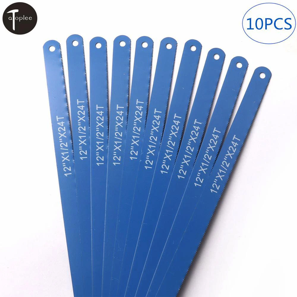 10pcs 12in 24tpi Hack Saw Carbon Steel Metal Blades Replacement Blade for sale online 