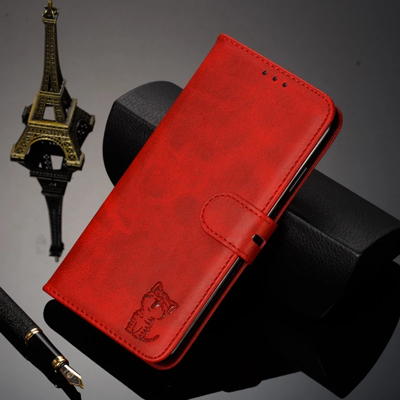 Чехол книжка с тиснением Cat Note8pro кожаный чехол подставкой для Xiaomi Redmi K20 9T Note 8 7 Pro 7A