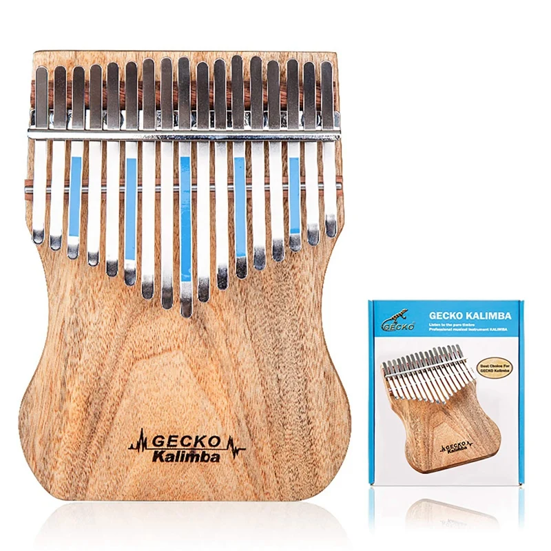 

Gecko 17 Key Kalimba Thumb Piano Finger Percussion Music Camphor Wood Musical Instrument (K17Cap)
