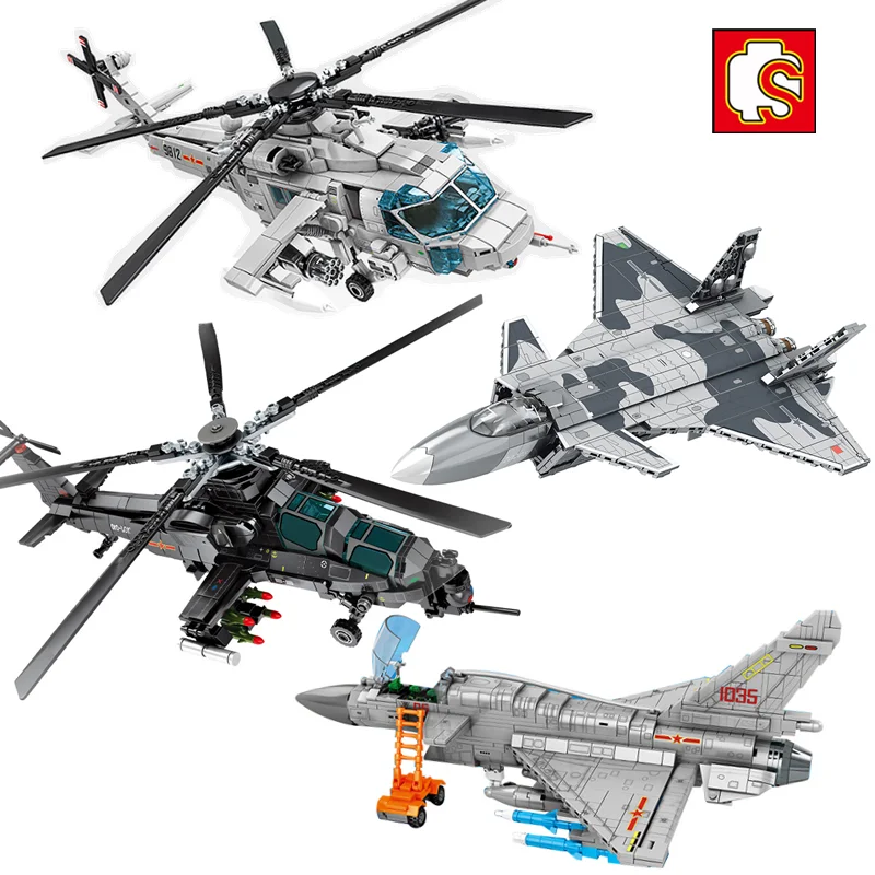 

SEMBO Military Airplane Armed Attack Helicopter Model Building Blocks Air Force Soldiers Fighter Aircraft Bricks Toys Boys Gifts